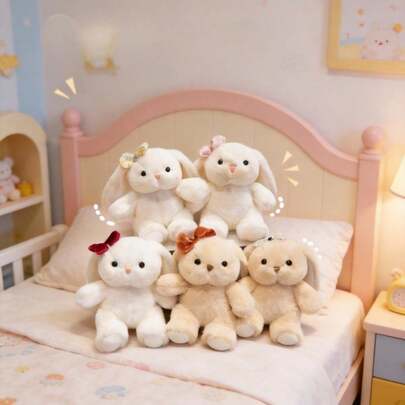 15厘米可爱兔子毛绒玩具，柔软兔子玩偶，复活节装饰品，儿童生日礼物，安抚玩偶