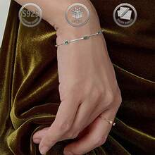 1件优雅奢华925纯银镶嵌合成立方氧化锆女士手链，适合日常、派对、节日、约会、送礼等场合。 - 金色 - 查看 8