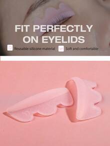 1对可重复使用的硅胶睫毛夹垫，自粘式睫毛提升贴，用于卷翘和提拉睫毛 - 彩色 - 查看 3
