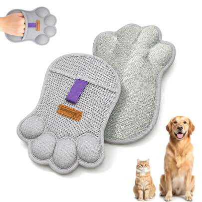 Pet Cat Deshedding Grooming Glove, Cute Cat Paw Shaped Fur Remover Brush, Dog Hair Cleaning Tool, Pet Supplies