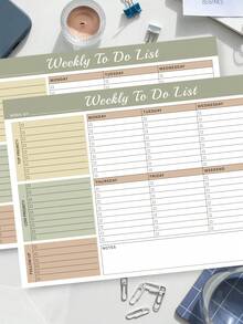 Trees 1 cuốn sổ kế hoạch hàng tuần không ghi ngày tháng, theo dõi mục tiêu hàng tuần, theo dõi thói quen, danh sách việc cần làm, cẩm nang quản lý thời gian hiệu quả, đồ dùng học tập và văn phòng phẩm, phụ kiện bàn làm việc. - Đen và trắng - Xem 12