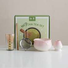 1pc/5pcs Matcha Tea Set, Ceramic Matcha Bowl, Matcha Whisk, Tea Ceremony Accessories, Flower Shaped Salad Bowl - Multicolor - View 1