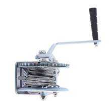 Herramienta de tirado del remolque del barco del coche del cabrestante accionado a mano de 1200Lbs con cable de alambre de 8M - Plateado - Ver 2