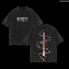 Super Value Hot  T-Shirt Byakuya Kuchiki Bleach Anime Double Printed Vintage Washed Tee Unisex Oversize Anime Manga Washed Heavyweight Cotton T-Shirt, Gift For Anime Fans, Anime Lover Suitable For Gifting To Fans SD0082 - 黑色 - 查看 4