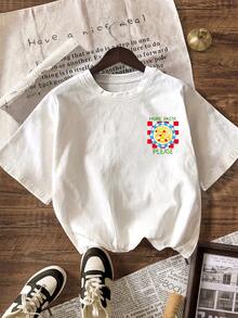 更多意面图案T恤，女士休闲夏季度假短袖T恤 - 彩色 - 查看 3