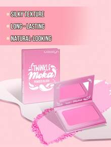 MISSLYN-Twinkle Moka Powder Blush, 1 Color Blush Palette, Pearlescent Blush (01 Matte Blush), New Year Makeup, Beginner-Friendly, Dreamy Color Blush, Long-Lasting Pigmentation, Contouring & Highlighting, Portable Size, Suitable For Travel & Outdoor Activities, Waterproof & Sweat-Resistant Blush - #01 Giấc mơ - Xem 3