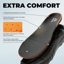 Botas de Senderismo Táctical para Hombre Ligeras con Suela Acolchada para Trabajo todo el día Cremallera Lateral Motocicleta Combate - Negro - Ver 6