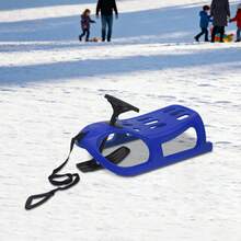 LYNICESHOP Snow Sled For Kids,SnowRush Sledge,Single Rider Racer Toboggan With Pull Rope And Steering Wheel, 220 Lbs Capacity Outdoor Plastic Winter Sleigh For Toddlers & Kids. Holiday Gift (US Stock) Faster Delivery - Blue - View 6