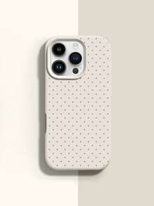 1pc Fashionable Minimalist Full-Screen Green Polka Dot Pattern Liquid Silicone Shockproof Soft Phone Case, Compatible With Apple 11/12/13/14/14Plus/15/15Plus/16/16Plus/7/8Plus/17/17Pro - Multicolor - View 1