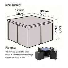 Waterproof Patio Furniture Cover Outdoor Garden Rattan Table Chair Cube Cover UK - Black - View 3