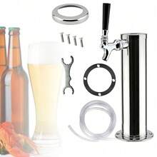 SENDERPICK Beer Dispenser Single Tap Beer Tower Beverage Dispenser - Silver - View 4