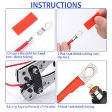 Assortment Car Auto Copper Ring Terminal Wire 140pcs HX-50B Crimp Connector Bare Cable Battery Terminals Soldered Connectors Kit Automotive Repair Hand Tools - HX-50B + 120 piezas - Ver 8