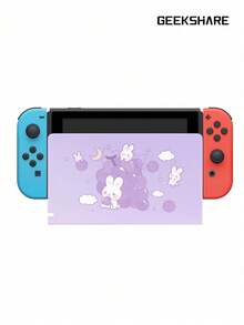 Cute Rabbit Game Console Protective Cover Compatible With Nintendo Switch 2017 Dock - Mauve Purple - View 3