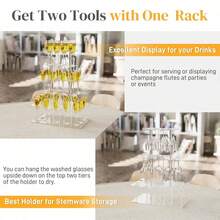 Elegant Acrylic Champagne Tower Wine Glass Rack, Modern Transparent Display Stand For Parties Weddings Celebrations Christmas - Multicolor - View 11