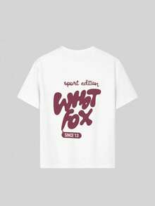 Camiseta de cuello redondo de manga corta con estampado gráfico informal para niñas preadolescentes, top de verano - Blanco - Ver 4