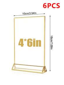 Bộ 6 khung ảnh hai mặt bằng acrylic trong suốt màu vàng, kích thước 4 x 6 inch, giá đỡ trưng bày hai mặt dọc trang nhã, phù hợp cho thực đơn nhà hàng, thẻ công thức nấu ăn, ảnh. Hoàn hảo cho nhà hàng, văn phòng, nhà riêng, cửa hàng, trang trí bàn tiệc, đám cưới, tiệc trước đám cưới, tiệc đính hôn, kỷ niệm, tiệc cô dâu, sự kiện công ty hoặc bất kỳ dịp đặc biệt nào! - A - Xem 12