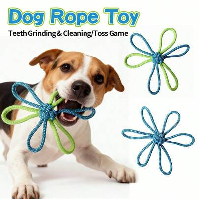 Handwoven Durable Chew Rope Toy For Dogs, Helps Clean Teeth And Relieve Boredom, Interactive Toss Game Toy For Small Dogs