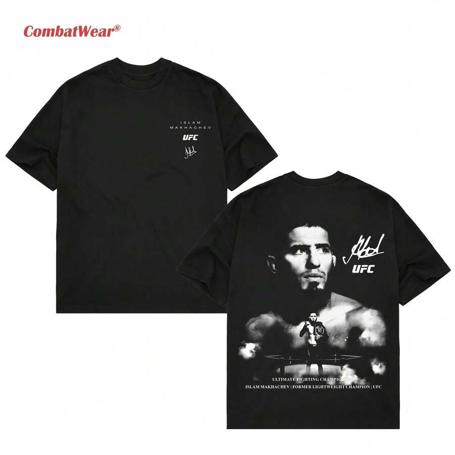 Super Value Hot  T-Shirt Full Size S-5XLCOMBATWEAR Islam Makhachev  322 Tee,  MMA Fan Custom Graphic Design, Gym Wear, Gift For Fighters, Sports Apparel Suitable For Fans Gift HD006 - Black - View 1