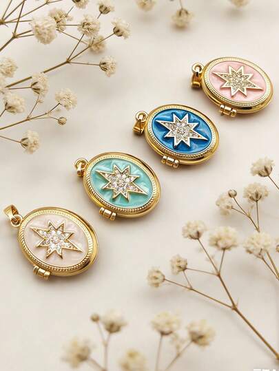 4pcs/Set Drip Oil Pendant Jewelry Accessories, Suitable For Daily Wear