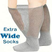 2/4/6pairs Extra Wide Socks Designed For Swollen Feet, Featuring A Unisex Comfort Style With A Non-Restrictive Top, Available In A Classy Black Color, Perfect For Year-Round Use - Multicolor - View 3