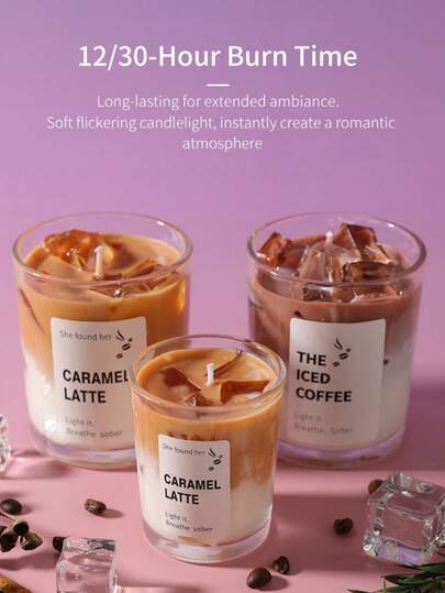 1pc New Jelly Scented Candle (Flavor: Matcha/Iced Coffee Scented Candle), Indoor Decor, Suitable For Wedding Decoration, Candles, Dorm Decor, Wedding Season, Souvenirs, Birthday, Gifts For Family And Friends, Christmas Gifts For Her, New Year Living Room, Party, Interesting Gifts For Boyfriend/Girlfriend, Personalized Creative Gifts For Him, Gaming Peripherals, Candle Gift Set