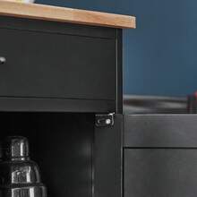SoBuy FKW45-HG, Kitchen Storage Trolley Serving Trolley Kitchen Storage Cabinet With Stainless Steel Worktop - Black - View 12