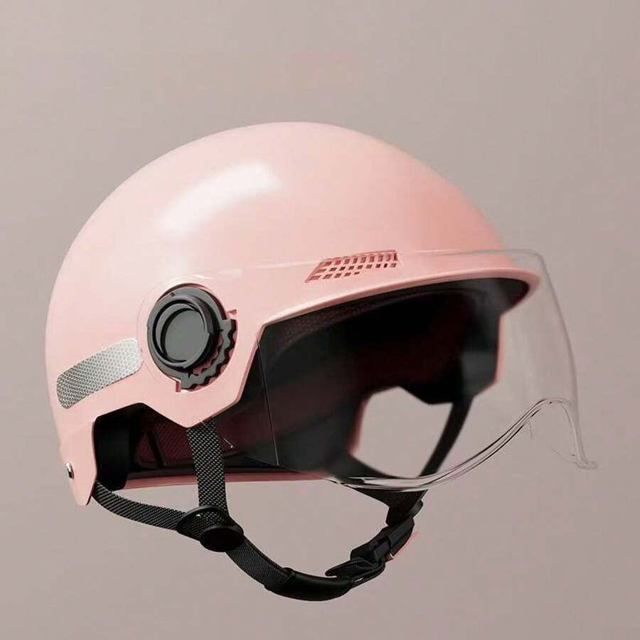 Electric Bicycle Sun Protection Helmet, Men & Women Summer Half-Face Helmet, All-Season Electric Bicycle Safety Helmet, Riding Face Mask, Windproof, Suitable For All Seasons - A - View 1