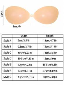 可重复使用无缝无肩带硅胶塑形文胸，防水防凸，适合搭配泳装、连衣裙、比基尼、婚纱、露背装、日常穿着，隐形胸垫，保护隐私，内衣配饰 - 彩色 - 查看 11