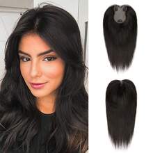 Hair Toppers For Women With Thinning Hair Upgrade Middle Part Clip In Bangs 12 Inch Straight Topper Synthetic Wig Clip In Light Hair Piece Perfect Solution For Stylish Upgrade - Multicolor - View 5