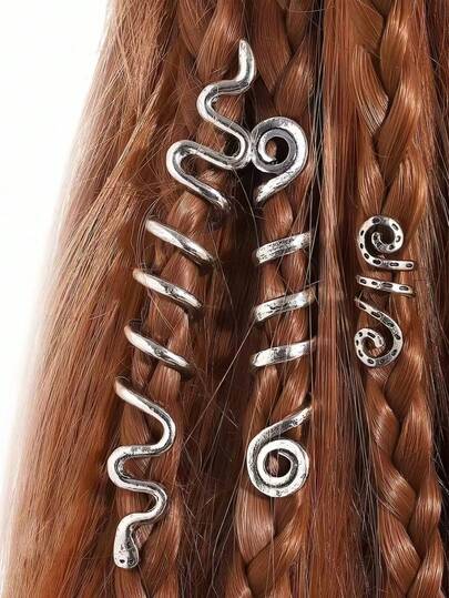 3件套维京凯尔特结发饰套装 - 复古螺旋珠环，适合所有发质，圣诞袜填充物，女士圣诞袜填充物，圣诞礼物，礼物，圣诞袜填充物，女士礼物，礼物，圣诞礼物，成人圣诞袜填充物，成人圣诞袜填充物，发饰，女士配饰，圣诞袜填充物，成人礼物发饰，圣诞发饰，创意女士圣诞礼物，美丽圣诞袜填充物