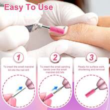 50 Pcs Nail Drill Bits Sanding Bands, 180 Fine Grit Nail File Bands For Acrylic Nails, Gel Manicures & Pedicures, Light Pink - Daily Essential & Holiday Gift For Women - 180 Dây mài màu hồng - Xem 9