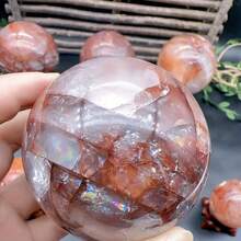 Glob de cristal natural din flori de gumă roșie, ornamente decorative pentru acasă, birou și studiu de zi cu zi, cadouri de sărbători pentru familie și prieteni de Crăciun, Ziua Îndrăgostiților și Halloween - roșu - Vizualizare 3