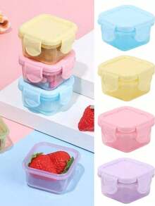 4 Piezas Mini Contenedores de Alimentos Mini Topper Lunch - Blanco - Ver 5