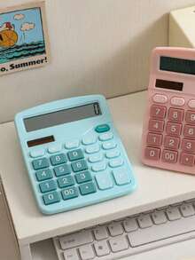 12-Digit Commercial Calculator With Large Screen (Dual Power Solar Or Battery) - Green - View 4