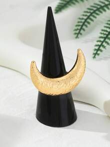 1 chiếc nhẫn hình trăng lưỡi liềm Trung Đông phóng đại, thích hợp cho thanh thiếu niên. - Vàng - Xem 2