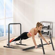 Dip Bars, 440 Lbs Capacity, Heave Duty Dip Stand Station With Adjustable Height, Fitness Workout Dip Bar Station Stabilizer Parallette Push Up Stand, Parallel Bars For Strength Training Home Gym - 黑色 - 查看 9