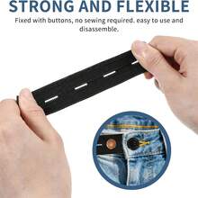 5pcs Adjustable Waistband Extenders - Elastic Pants Buckle For Maternity & Jeans, Available In Khaki, White, Blue, Black - A - View 7