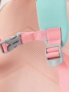 1pc Cartoon Bread Design Lightweight Nylon Backpack, Zipper Closure, Suitable For All Seasons - Pink - View 7