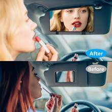 1 pieza Espejo de visera de coche con diamantes de imitación (versión sin luz) - Accesorio de maquillaje creativo, regalo perfecto para el hogar, espejo de visera de coche, espejo de decoración de diamantes popular, espejo compacto de visera de coche - Superficie de espejo de vidrio rectangular y plano, herramienta auxiliar de espejo retrovisor para mujeres, accesorio de coche | Regalo ideal, accesorio de para conducir | Estética moderna | Vidrio duradero, espejo de visera de coche - Multicolor - Ver 10