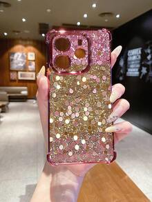 1个闪光防震电镀摄像头保护手机壳，采用UV印刷工艺，适用于三星Galaxy/////安卓机型 - 粉色 - 查看 5