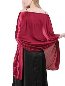 1pc Women's Elastic Satin Shawl, Suitable For Wedding, Party, And Holiday Dress - Multicolor - View 11