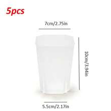 5pcs 8-Sided Plastic Flower Pots, Gardening Octagonal Planters With Side Openings - Diamond-clear Version (5pcs) - View 9
