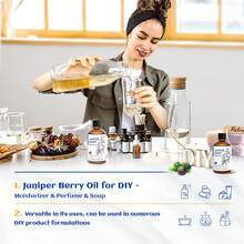 HIQILI 杜松子精油，浓郁木质香调，纯杜松精油，适用于放松、清洁、按摩、SPA、皮肤及足部护理，可添加到香薰机、净化乳液中 - 100毫升/30毫升/10毫升杜松油 - Juniper Berry - 查看 6