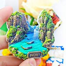 1/2pcs Resin Thailand Bangkok Pattaya Phuket Elephant, Grand Palace, Jade Buddha Temple Fridge Magnet, Tuk Tuk Car Landmark Souvenir, Meaningful Creative Gift Collection, Southeast Asia Thailand Trip Chiang Mai Hua Hin - Multicolor - View 24