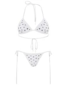 Summer Beach Women's Bikini Sexy Y2K Streetwear Fashion Women's Clothing - 如圖21玫紅色 - 查看 12