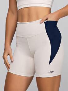 LOT FITNESS Women's Fitness Set: Gym Top With High Support And Shorts With Pockets - Frame - Sand - View 7