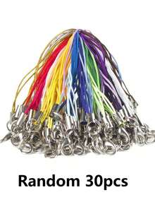 50/100/200 件黑色装饰挂绳套装，配有龙虾扣、钥匙扣和手机挂饰 - 彩色 - 查看 20