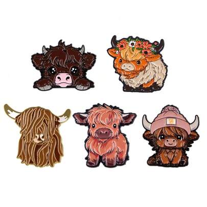 Broszki z kreskówkowym wizerunkiem jaka na ubraniach, damskie szpilki do klap plecaka, miękkie emaliowane szpilki, odznaki ze stopu cynku, biżuteria, akcesoria