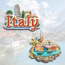 1pc Colorful Resin Fridge Magnet, Italy Travel Souvenir Florence, Milan, Venice, Dolomites, Sicily, Amalfi Lemon, Alberobello Art Decor For Refrigerator, Whiteboard, Cabinet, Dishwasher, Kitchen, Home, Valentine's Day Gift, Friends & Family, Historical Culture, Personalized Creative Cartoon Stationery Decoration, Shop Display - Multicolor - View 24