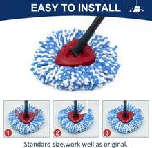 Spin Mop Head Replacements Compatible With Ocedar RinseClean 2 Tank System,Mop Head Refill Replacement For O-Cedar 2 Tank System - Easy To Replace,100% Microfiber, All Hard-Surfaced Floor Clean 3 Pack - ColorA - 查看 6